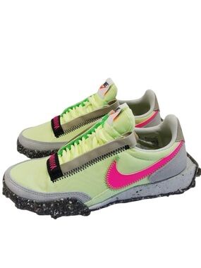 Nike Women’s Waffle Racer Crater Barley Volt Green Poison Training Shoes 8.5